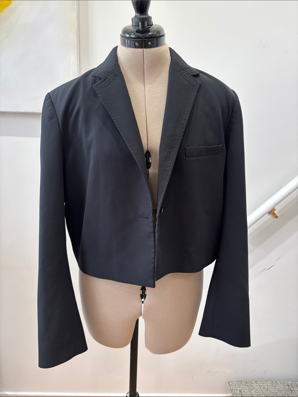 French Connection Cropped Black Blazer Jacket